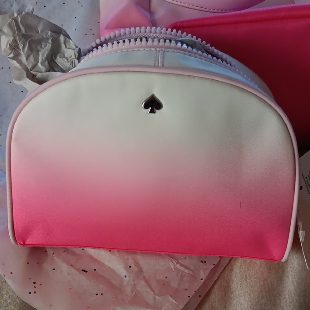 Kate Spade Ombre Pink and White Cosmetic Case
